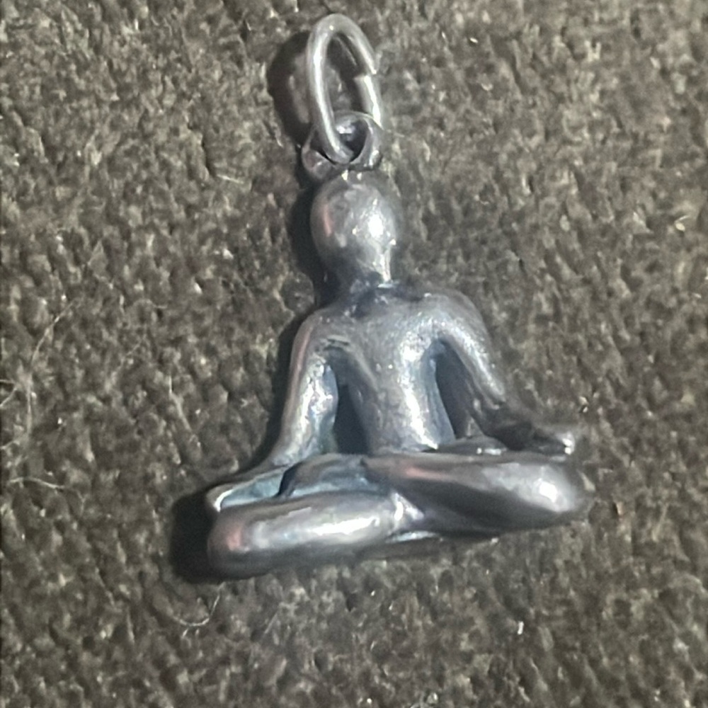 925 Sterling Meditating/Buddha Youi PENDANT CHARM real solid Silver Fine Jewelry